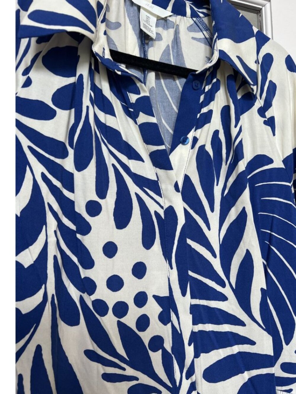 H&M Blue & White Viscose Shirt Dress - Picture 5 of 6